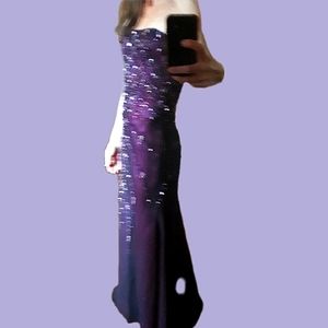 Vintage purple silk evening dress